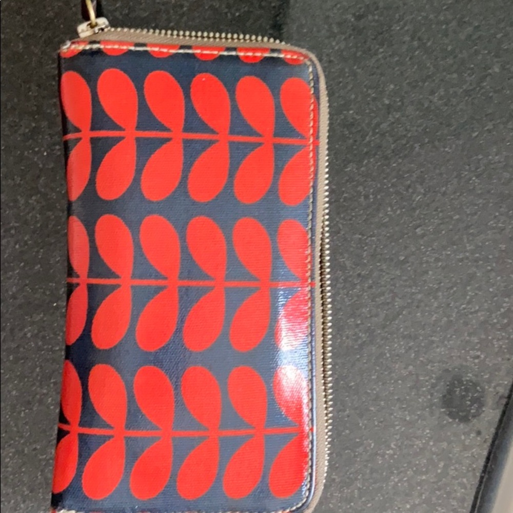 Large Orla Kiely Stem Print Zip Wallet